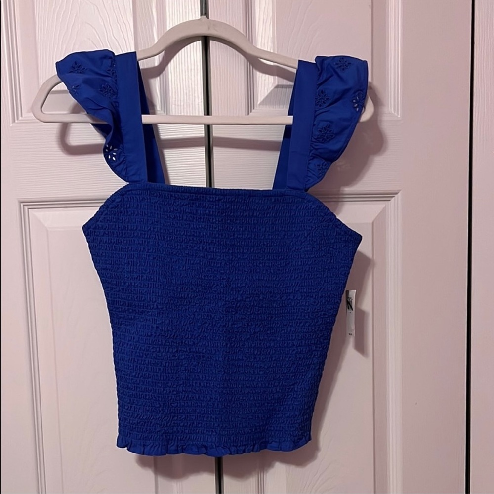 Old Navy Royal Blue Smocked Tank Top